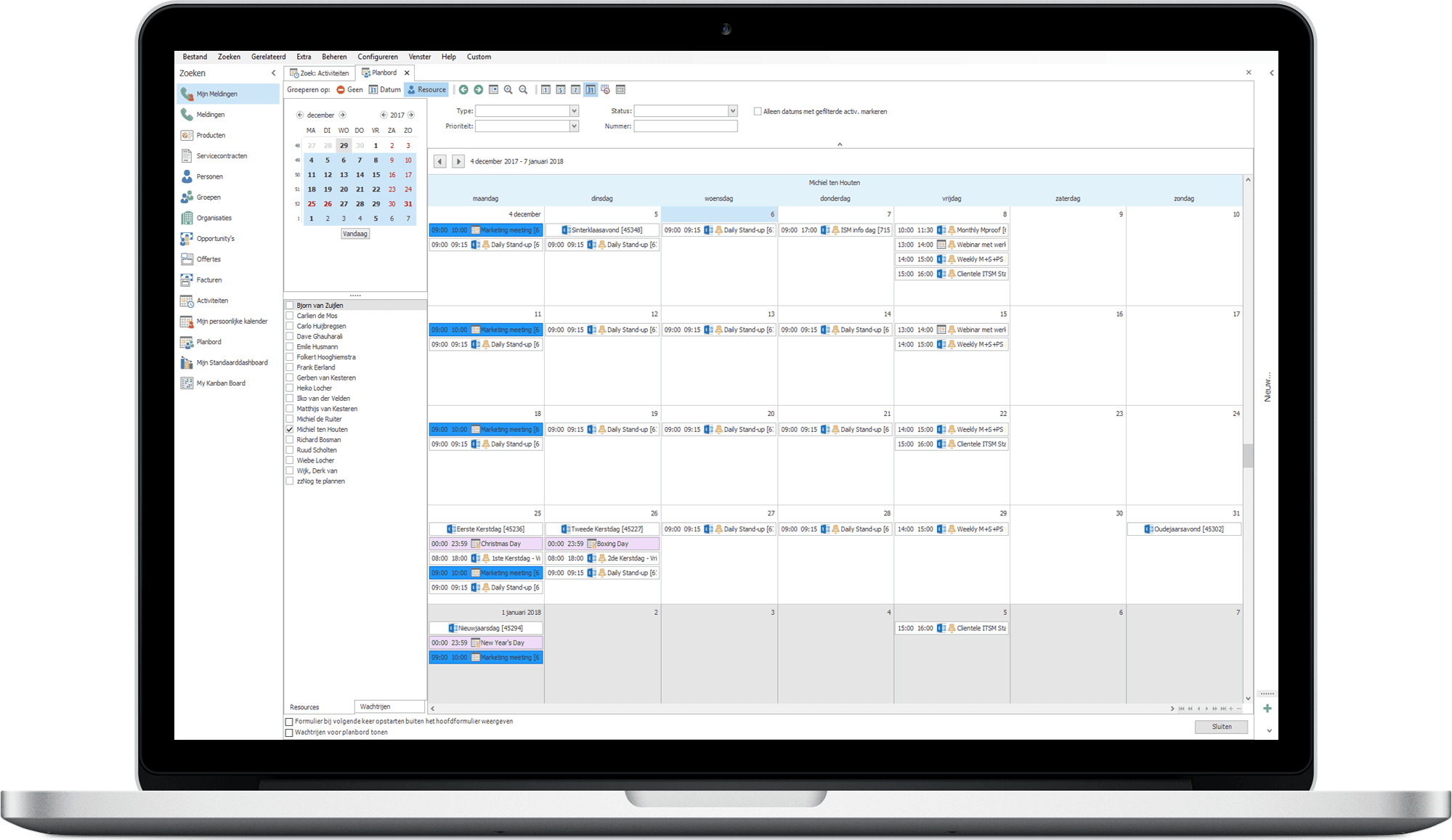 Plan uw activiteiten in onze ITSM software