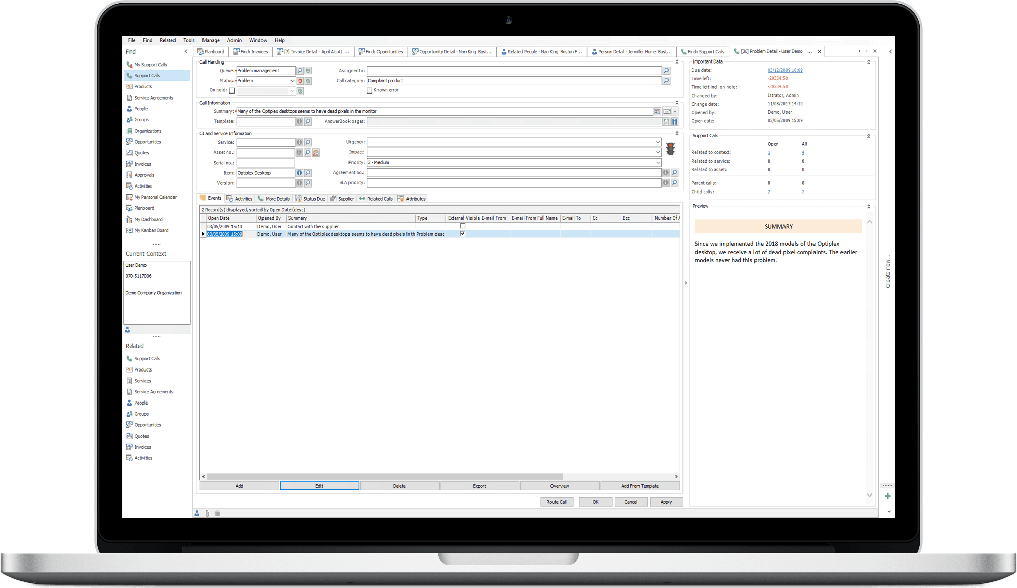 Bekijk snel een overview van de inhoud met het handige Preview-scherm in uw ITSM software.